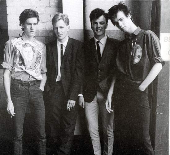 The Boys Next Door. From left: Mick Harvey-Phillip Calvert-Tracy Pew-Nick Cave