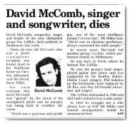 David McComb dies