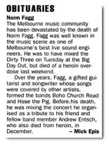 Norman Fagg dies